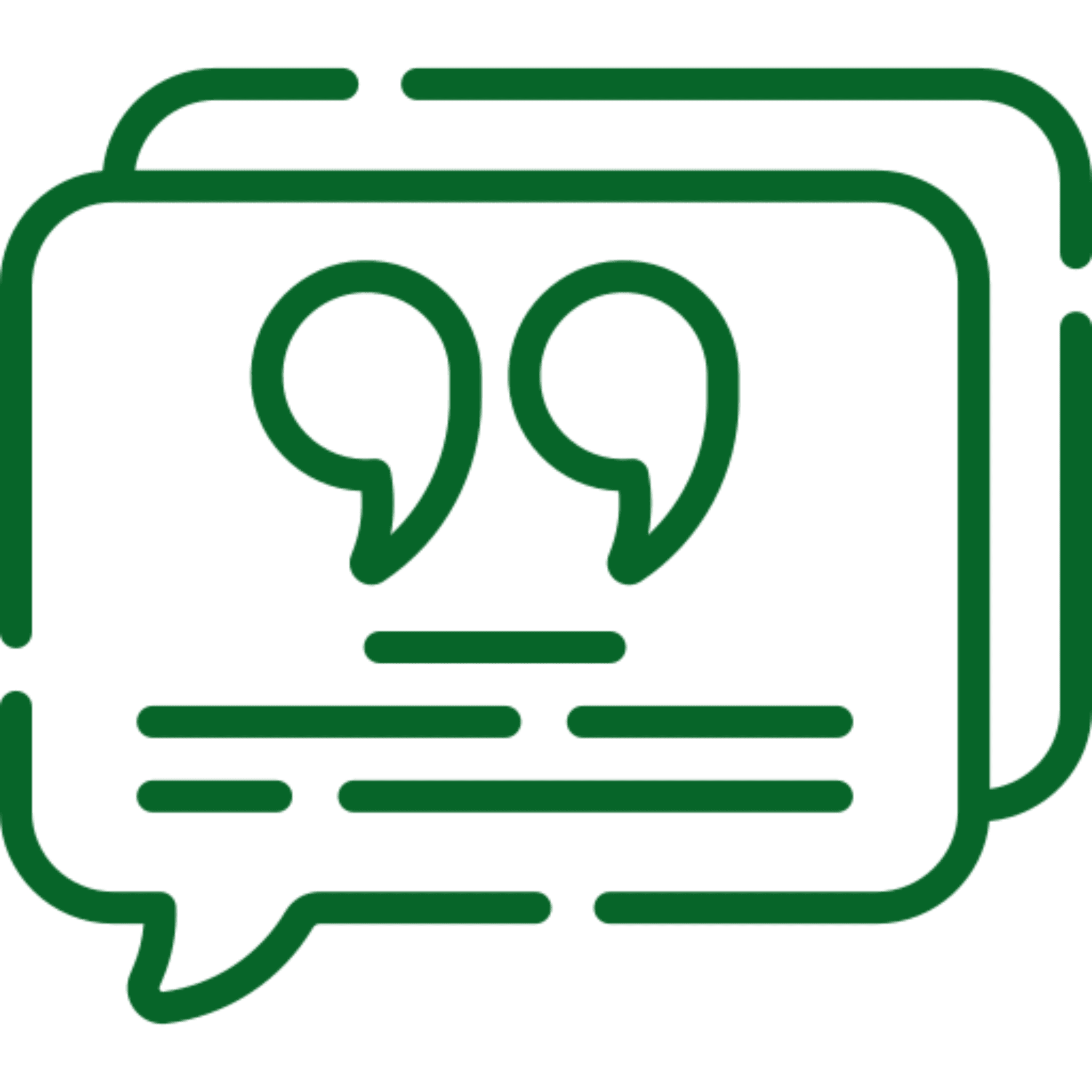 A green quote icon